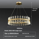 Ljojo Luxury Crystal LED Chandelier: High-end Designer Circular Art Indoor Lighting.