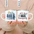 Enamel Mountain Mug with Handle by Ljojo. Best Camping Gift for Outdoor Lovers