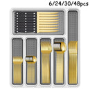 Ljojo 48pc Stainless Steel Tableware Set Knife Fork Spoon Dessert Steak Knife