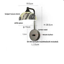 Ljojo Marble Stone LED Wall Sconce, Rotatable Switch, White Glass, Carbon Steel