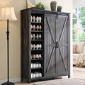 Ljojo™ Sliding Door Shoe Storage Cabinet, 7-Tier Farmhouse Organizer
