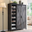 Ljojo™ Sliding Door Shoe Storage Cabinet, 7-Tier Farmhouse Organizer