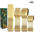 Ljojo 24pcs High-End Stainless Steel Tableware Set for Home, Hotel, Party, Christmas Gift