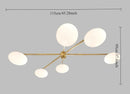 Modern Gold Glass Ceiling Light Fixture for Bedroom Dining Room by Ljojo