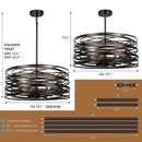 Nordic Industrial LED Pendant Light Chandelier Circle-shaped Home Room Decor Ljojo