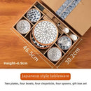 Ljojo Mini Ceramic Plate Set for Sushi Soy Sauce & Snacks