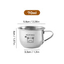 Ljojo Mini Stainless Steel Kids Tumbler Handle Milk Coffee Mug Drinkware