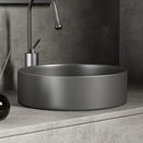 Ljojo 36cm Matte White/Dark Gray Bathroom Sink for Vanity - 14in Diameter