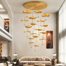 Ljojo Lotus Leaf Chandelier: Luxury Copper Dining Room Pendant Light