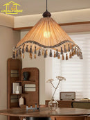 French Retro Fringe Chandelier by Ljojo | LED E27 Atmosphere Medieval Zen Art Hanging Lamp