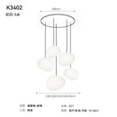 Italian Design Minimalist Pebble Pendant Lights LED E27 Glass Hanging Lamp - Ljojo