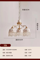 French Retro Medieval Cream Wind Chandelier Lighting LED E27 Iron Art Fringe Ceramics Pendant Lights for Living/Dining Room