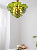 Ljojo Scandinavian Murano Green Pink Glass Chandelier - LED Art Decor for Hotel Restaurant Lobby