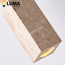 Wabi-Sabi Travertine LED Pendant Light Japanese Vintage E27 Hanging Lighting by Ljojo
