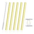 Ljojo 12mm Glass Straw Set for Bubble Tea Milk Smoothies Cocktails