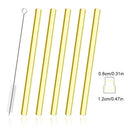 Ljojo 12mm Glass Straw Set for Bubble Tea Milk Smoothies Cocktails