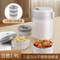 Ljojo 304 Vacuum Insulated Layered Portable Lunch Box for Office Workers