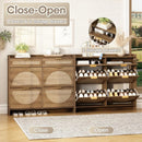 Rattan Shoe Storage Cabinet with 4 Flip Drawers & 2 Drawers by Ljojo™