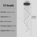 Nordic Minimalist LED Chandelier for Rotating Staircase - Luxury Villa Pendant Light by Ljojo