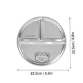 Ljojo 304 Stainless Steel Round Dinner Plate 3 Compartments Stackable Fruit Salad Plates