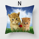 Cat Pattern Cushion Cover 45x45cm - Ideal Sofa & Home Decor Gift by Ljojo