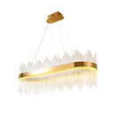 Glass Led Pendant Light Dining Room Chandelier Lustre Metal Suspension Lamp - Ljojo