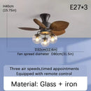 Ljojo Modern Scandinavian LED Blade Ceiling Fan Light with Remote Control for Living Dining Kitchen