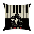 Ljojo Linen Pillowcase 45*45cm for Household Sofa Decor - Love Letter Series