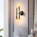 Ljojo Modern 2-Head Wall Sconce in Black & Gold for Bedroom, Living, Dining Room