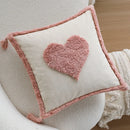 Ljojo Love Tassel Cushion Cover 45x45 Cotton Throw Pillow Home Decor