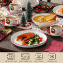 Ljojo 12/30 Pc Christmas Dinnerware Set: Christmas Tree Ceramic Plate, Dinner/Dessert/Soup/Bowl/Mug