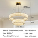 Ljojo Luxury Crystal Pendant Lights Elegant Hanging Chandelier for Dining Living Room Home
