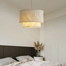 Japanese Wabi Sabi Double-Layer Fabric Pendant Lamp for Living Dining Bedroom by Ljojo