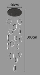 Ljojo LED Ring Pendant Chandelier | Adjustable Hanging Cables | Gold/Black | Home Dining Living Room