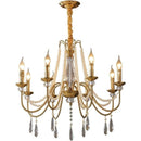 French Crystal Pearl Chandelier Luxe Foyer Pendant Light by Ljojo