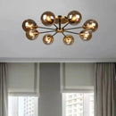LED Ceiling Lamp Stylish Bubble Glass Flower Pendant Light by Ljojo for Home Decor