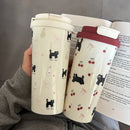 Cute Cherry Cat Water Bottle Tumbler with Straw - Ljojo Brand