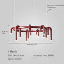 Nordic Modern U-shaped Circular Led Chandelier Wine Red Pendant Light for Dining Living Room by Ljojo