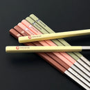 Ljojo 316 Stainless Steel Chopsticks Pair With Box, Anti-Slip Reusable Sushi Stick