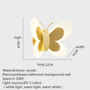 Gold Copper Butterfly Wall Lamp LED Lighting for Home Decor by Ljojo