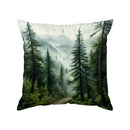 Ljojo Misty Forest & Mountain Pattern Pillowcase - Sofa Bedroom Car Cushion Cover