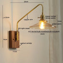 Ljojo LED Glass Copper Wall Sconce Modern Stair Light Fixtures for Home Decor