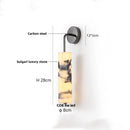 Ljojo Marble Stone LED Wall Sconce, Rotatable Switch, White Glass, Carbon Steel