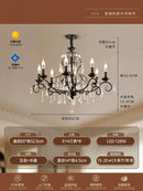 French Retro Style Living Room Pendant Light Luxury Candle Crystal Room Main Light Europea... by Ljojo