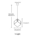 Gold Glass Pendant Light Cube LED Hanging Lamp for Bedroom Living Room | Ljojo