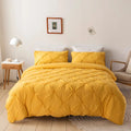 Ljojo 3D Flower Duvet Cover Set, Reversible Quilt Covers + Pillowcase, Solid Color, Home Bedding Essentials