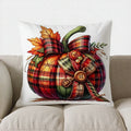 Autumn Plaid Pumpkin Pillow Cover - Ljojo Decorative Throw Cushion for Sofa, Bedroom, Car