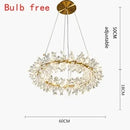 Ljojo Luxury Crystal LED Chandelier Circular Pendant Lamp - Modern Designer Lighting