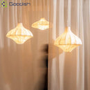 Japanese Wabi Sabi Silk E27 White LED Pendant Light for Living Room by Ljojo