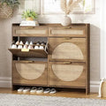 Rattan Shoe Storage Cabinet with 4 Flip Drawers & 2 Drawers by Ljojo™